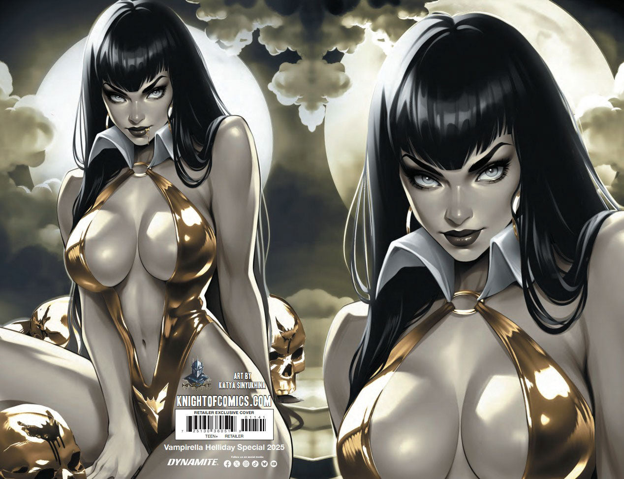 VAMPIRELLA HELLIDAY SPECIAL 2025 - KATYA SINYUKHINA WRAPAROUND COVER B LTD 100 FANEXPO NEW ORLEANS EXCLUSIVE
