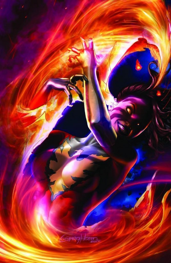 PHOENIX RESURRECTION: THE RETURN OF JEAN GREY #1 GREG HORN DARK PHOENIX EXCLUSIVE VIRGIN VARIANT (Copy)