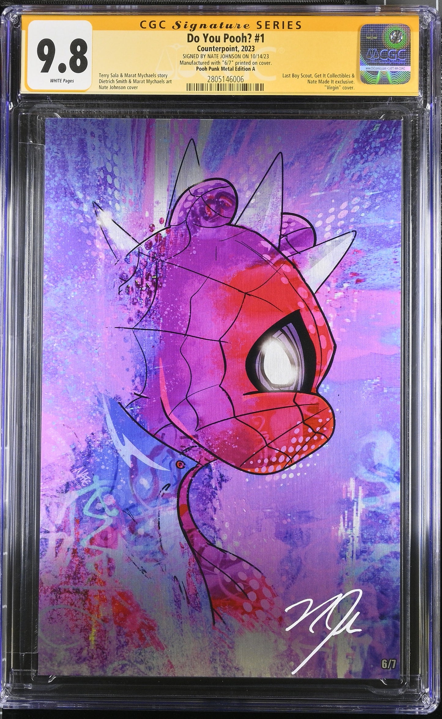 DO YOU POOH SPIDER PUNK POOH #1 NATE JOHNSON EXCLUSIVE FOIL PURPLE VAR LTD TO 30 (06/2023)