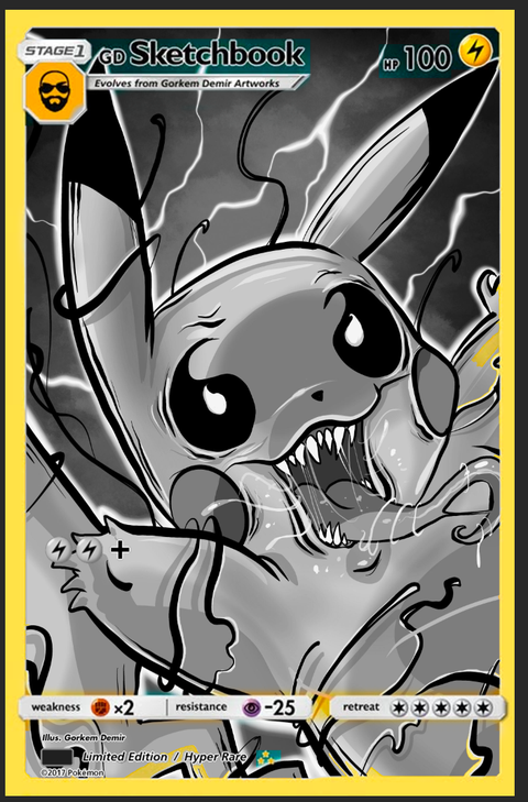 GORKEM DEMIR SKETCHBOOK  -  PIKAMIZED BLACK & WHITE - NYCC 2025 EXCLUSIVE