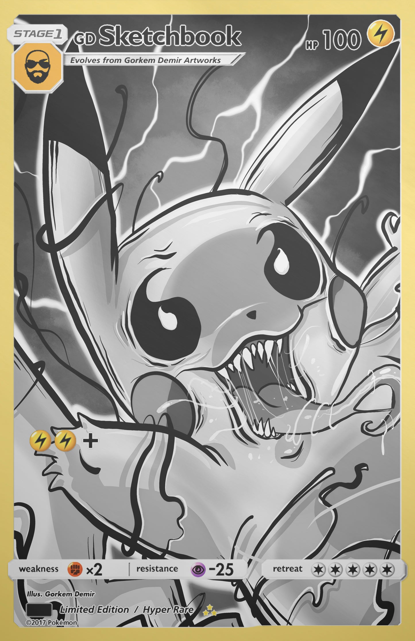 GORKEM DEMIR SKETCHBOOK  -  PIKAMIZED BLACK & WHITE - NYCC 2025 EXCLUSIVE