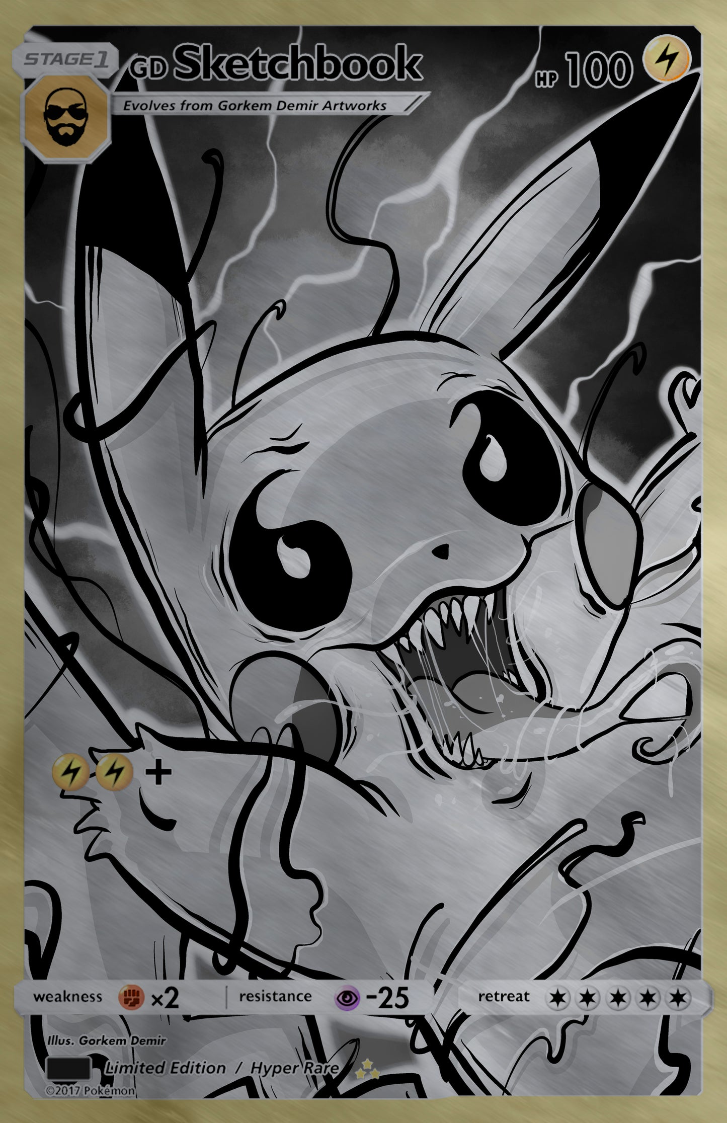 GORKEM DEMIR SKETCHBOOK  -  PIKAMIZED BLACK & WHITE - NYCC 2025 EXCLUSIVE