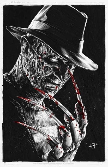BIRTH OF A SLASHER #1 "FREDDY" COLOR SPLASH JONATHAN URIBE BALTIMORECON EMBOSSED-VARNISH LTD. 100