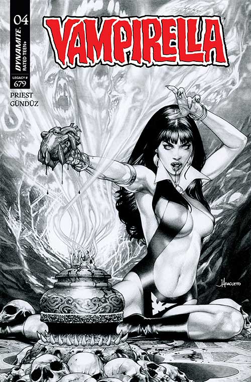 VAMPIRELLA #4 JAY ANACLETO INCENTIVE BLACK & WHITE VARIANT RATIO 1:15