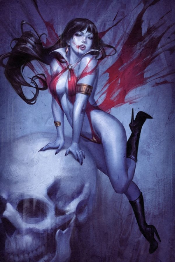 VAMPIRELLA VS. THE SUPERPOWERS #1 OSHRED EXCLUSIVE BLUE VIRGIN VARIANT
